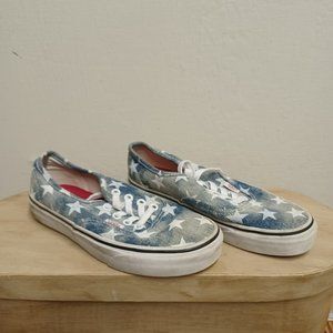 VANS GIRL SHOES SIZE 8 Denim star print vintage acid wash look